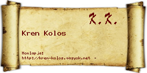 Kren Kolos névjegykártya